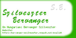 szilveszter bervanger business card